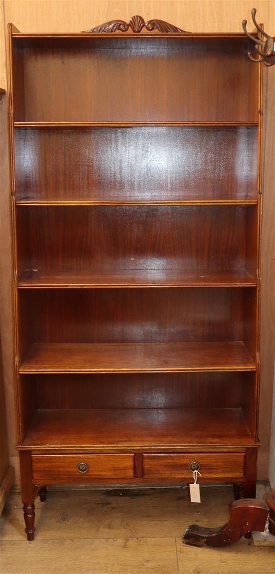 A mahogany waterfall bookcase W.88cm